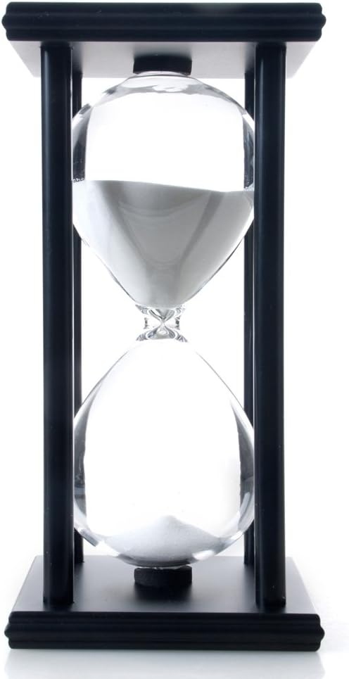 Bellaware 60 Minutes Hourglass, Wood Sand Timer White