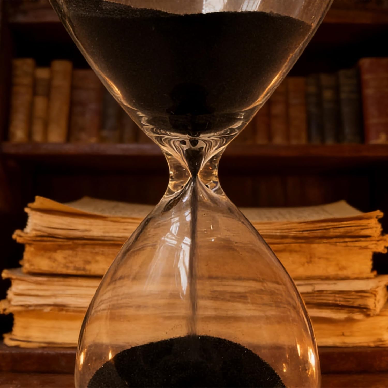 Hourglass, HoveBeaty Hand-Blown Sand Timer Set for Time Management 15 Minutes Durable Glass Construction (15 Min, Black)
